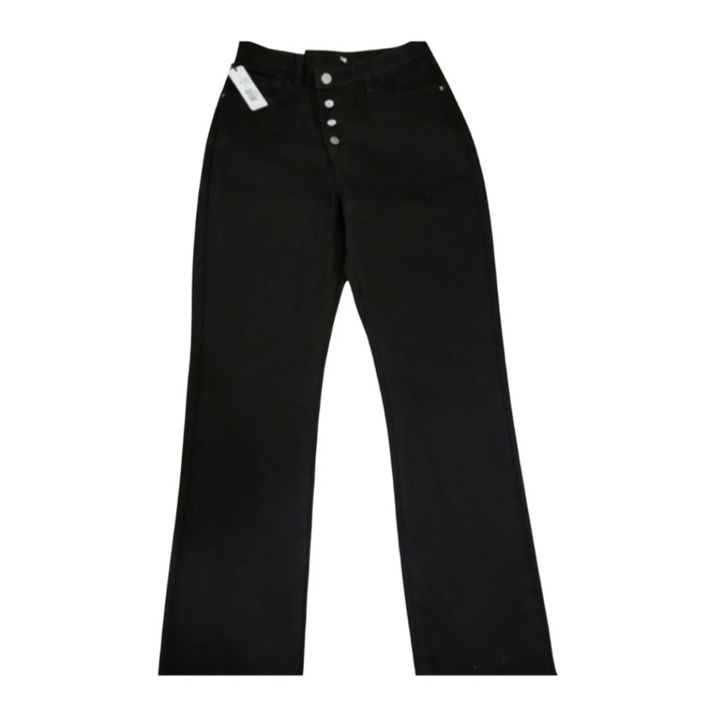 Check out these WEWOREWHAT crossover straight-leg raging denim jet black jeans!
